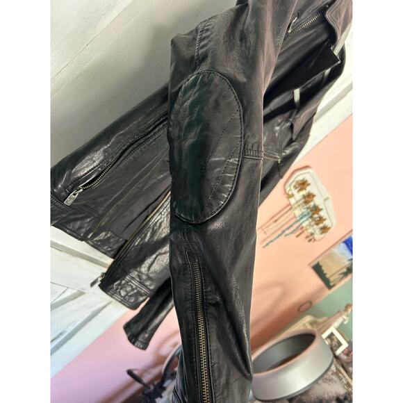 Men's Vintage Ben Sherman Genuine Leather Motorcycle Jacket Medium - Picture 2 of 12